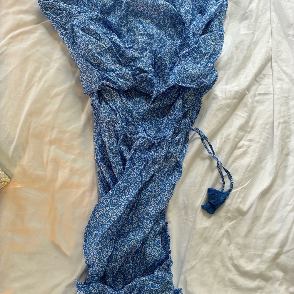 J. Crew Blue Floral Swim Coverup